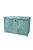 Puff Baú Retangular Estofado Com Pistão á Gás Para Sala, Quarto e recepção - Azul  Tiffany - Imagem 1
