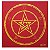 Toalha Wicca Pentagrama Toalha Tarô Vermelha com Brilho 70CM - Imagem 1