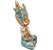 Buda Tailandês da Prosperidade Meditando Azul Gold 12cm - Imagem 2