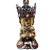 Buda Tailandês da Prosperidade Orando Vermelho Gold 12cm - Imagem 1