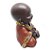 Mini Buda da Felicidade Meditando Prosperidade Marrom 7cm - Imagem 2