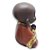 Mini Buda da Felicidade Rezando Prosperidade Marrom 7cm - Imagem 2