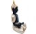 Buda Tailandês Meditando Sentado Preto Dourado 12 cm - Imagem 2