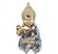 Estátua Buda Tibetano Acenando Estatueta 10 cm Dourado Azul - Imagem 1
