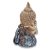 Estátua Buda Tibetano Acenando Estatueta 10 cm Dourado Azul - Imagem 3
