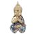 Estátua Buda Tibetano Orando Estatueta 10 cm Dourado e Azul - Imagem 1