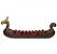 Incensário Vareta Barco Viking Cor Gold em Resina 33 cm - Imagem 1