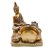 Incensário Vareta Buda Dourado Brilhante Com Porta Velas 7cm - Imagem 3
