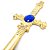 Adaga Decorativa Cigana Metal Gold Brilho 15 cm Pedra Azul - Imagem 2