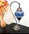Abajur Turco Mosaico Metal E Vidro Vitral Azul Bivolt 40 cm - Imagem 2