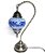 Abajur Turco Mosaico Metal E Vidro Vitral Azul Bivolt 40 cm - Imagem 1