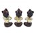 Trio Mini Buda Tailandês da Sabedoria Red Gold 6 cm - Imagem 5