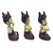 Trio Mini Buda Tailandês da Sabedoria Red Gold 6 cm - Imagem 3