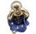 Estátua Buda Ceguinho Estatueta Monge 9 cm Dourado e Azul - Imagem 1