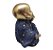 Estátua Buda Mudinho Estatueta Monge 9 cm Dourado e Azul - Imagem 2
