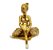 Bailarina Sentada Estatueta Enfeite Dourado Resina 9 cm - Imagem 4