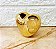 Enfeite de Porcelana Coração Metalico Dourado Brilhante 8cm - Imagem 3