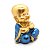 Buda Baby Orando Dourando Azul Brilhante Buda 9 cm - Imagem 4