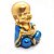 Buda Baby Refletindo Dourando Azul Brilhante Buda 9 cm - Imagem 3