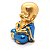 Buda Baby Refletindo Dourando Azul Brilhante Buda 9 cm - Imagem 2