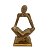 Enfeite de resina Reflexão Com Pedras Brilhants Dourado 13cm - Imagem 1