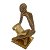 Enfeite de resina Reflexão Com Pedras Brilhants Dourado 13cm - Imagem 3