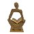 Enfeite de resina Reflexão Com Pedras Brilhants Dourado 13cm - Imagem 4