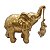Elefante da Sabedoria Brincando com seu Filhote Dourado 13cm - Imagem 1