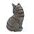 Enfeite de Resina Gatinho Cinza Decorativo Sala Jardim11 cm - Imagem 2