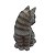 Enfeite de Resina Gatinho Cinza Decorativo Sala Jardim11 cm - Imagem 4