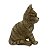 Enfeite de Luxo Gatinho Resina Dourado Decoração 11 cm - Imagem 2