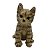Enfeite de Luxo Gatinho Resina Dourado Decoração 11 cm - Imagem 1