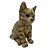 Enfeite de Luxo Gatinho Resina Dourado Decoração 11 cm - Imagem 5
