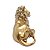 Estatua Enfeite de Resina Leão Dourado Brilhante Força 19 cm - Imagem 4