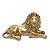 Estatua Enfeite de Resina Leão Dourado Brilhante Força 19 cm - Imagem 1
