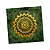 Toalha mandala Flor laranja borda verde 70 cm - Imagem 1