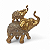 Elefante da Sabedoria Com Filhote Dourado e Brilho 15 cm - Imagem 1