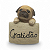 Estatueta Delicada Cachorrinho Pug Plaquinha Gratidão 7 cm - Imagem 1