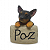 Estatueta Delicada Cachorrinho Pinscher Plaquinha Paz 7 cm - Imagem 1