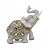 Elefante Branco e Dourado Detalhes de Pedras Brilhantes 15cm - Imagem 1