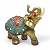Elefante Colorido com Pedra Brilhante Dourado 15 cm - Imagem 1