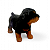Estatueta Delicada Cachorrinho Rottweiler Detalhado 14 cm - Imagem 2