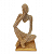 Enfeite de resina Pensador Com Pedras Brilhants Dourado 13cm - Imagem 1
