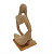 Enfeite de resina Pensador Com Pedras Brilhants Dourado 13cm - Imagem 2