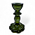 Porta Velas Castiçal Verde Transparente Vidro Rústico 11 cm - Imagem 1