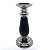 Castiçal de Cerâmica Porta Velas Prata c/ Preto 26 cm - Imagem 2