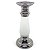 Castiçal de Cerâmica Porta Velas Prata c/ Branco 26 cm - Imagem 2