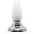 Castiçal de Cerâmica Porta Velas Prata c/ Branco 26 cm - Imagem 3