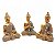 Trio Buda Tailandês Meditando Dourando Brilhante Buda 9 cm - Imagem 1