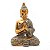 Trio Buda Tailandês Meditando Dourando Brilhante Buda 9 cm - Imagem 2